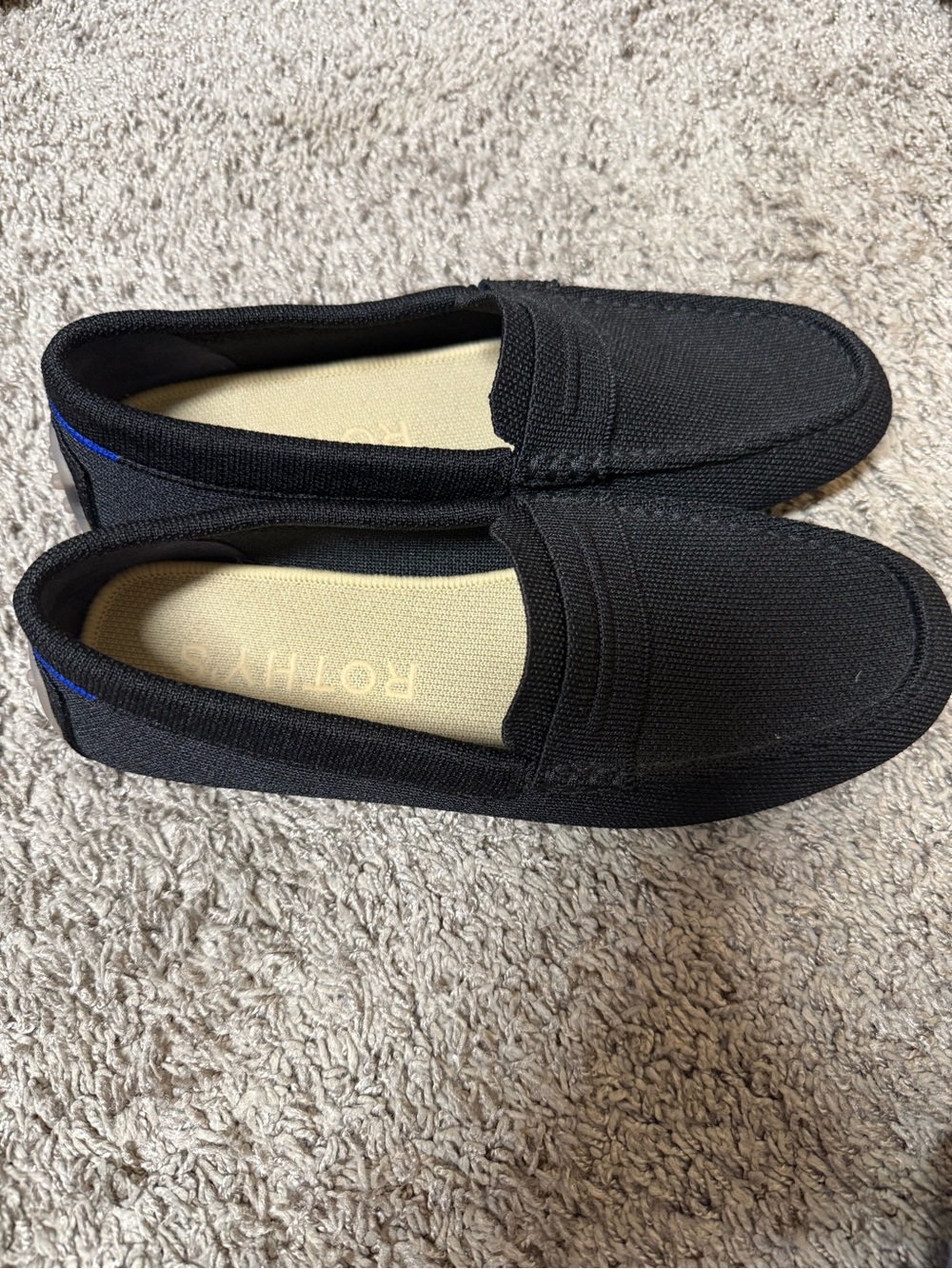 Rothy's Black womens Slip-On Knit Loafers